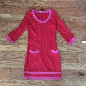 Boden Color block Knit Shift Dress, long sleeve